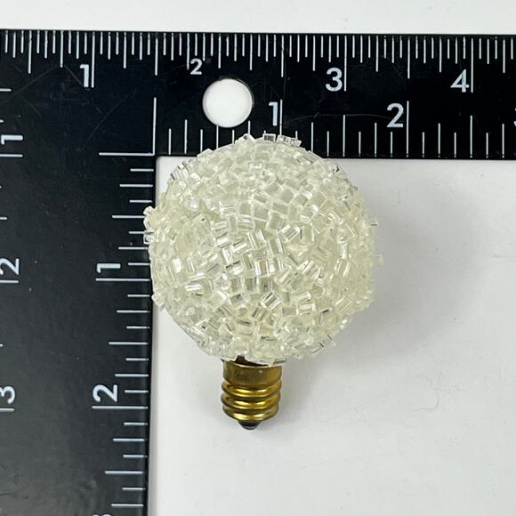 GE Ice Frosted Sugar Round Light Bulbs Set of 6 White Clear C7 Untested - Picture 3 of 4